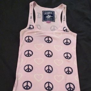 PINK VS Ribbed Racer Back Tank